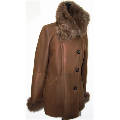 BROWN SHEARLING WITH TOSCANA COLLAR