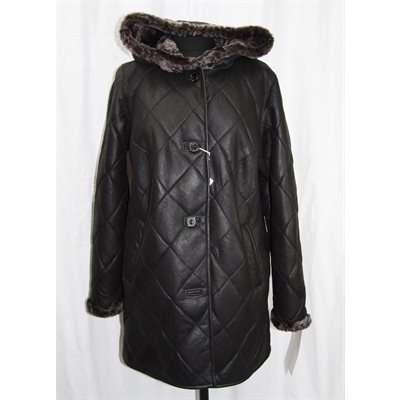 BLACK SHEARLING WITH SNOWTOP