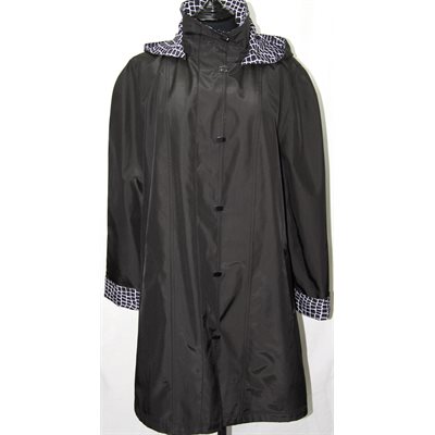 BLACK SPRING JACKET WITH REMOVABLE HOOD