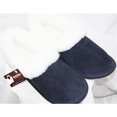 NAVY SUEDE SLIPPERS FOR MEN
