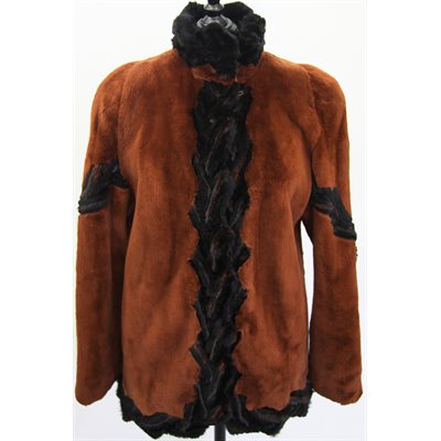 MANTEAU CASTOR RASÉ BRUN ROUX