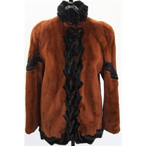 MANTEAU CASTOR RASÉ BRUN ROUX