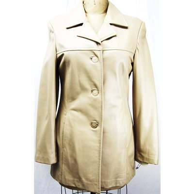 LIGHT BEIGE LAMBSKIN LEATHER JACKET