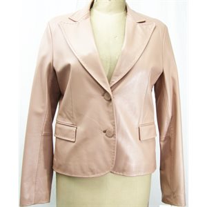 MANTEAU DE CUIR VIEUX ROSE