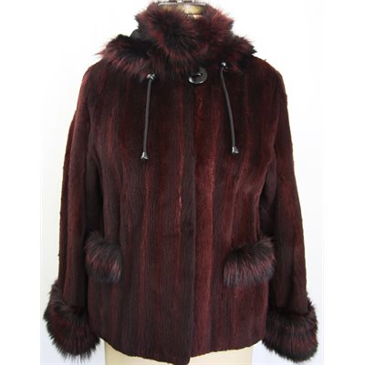 SHEARED RACCOON JACKET WITH HOOD