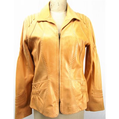 LAMBSKIN APRICOT LEATHER JACKET