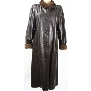 DEMI-BUFF NATURAL MINK COAT REVERSIBLE LEATHER