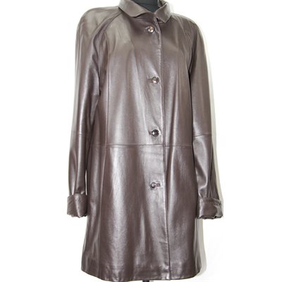 MANTEAU DE CUIR BRUN