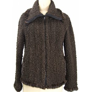 BROWN KNITTED PERSIAN SHEEP JACKET