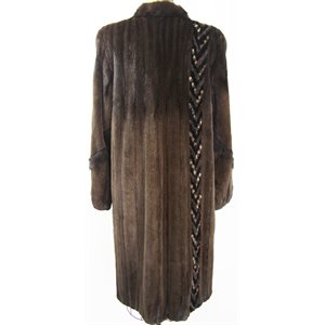 SHEARED RANCH MINK COAT WITH INSERTS