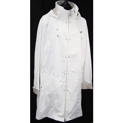 REMOVABLE HOOD WHITE RAINCOAT