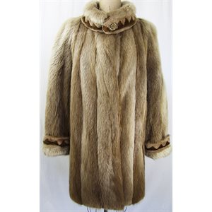 BLOND BEAVER JACKET SHEARED TRIM