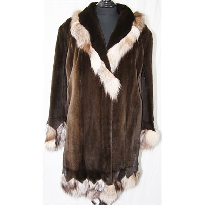 SHEARED RANCH MINK COAT & CRYSTAL FOX