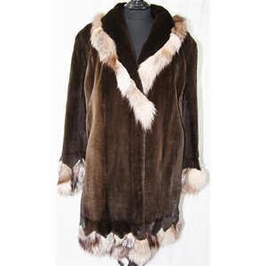 SHEARED RANCH MINK COAT & CRYSTAL FOX