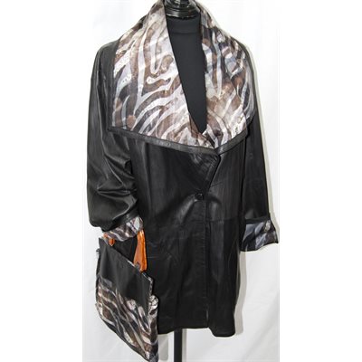 REVERSIBLE LAMBSKIN LEATHER JACKET WITH MATCHING HANDBAG