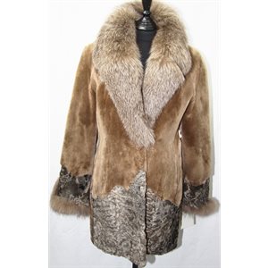 SHEARED TAN BEAVER WITH SWAKARA & FOX TRIM