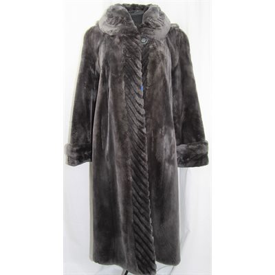 CHARCOAL SHEARED BEAVER & HOOD