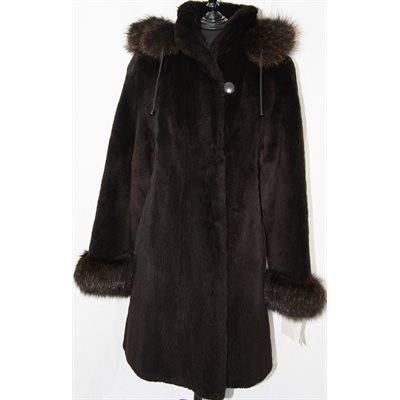 MATARA DYED SHEARED RACCOON COAT