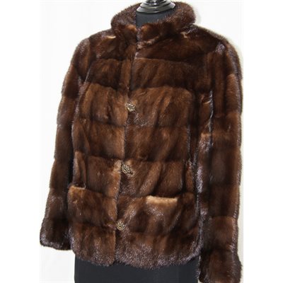 HORIZONTAL MAHOGANY MINK JACKET