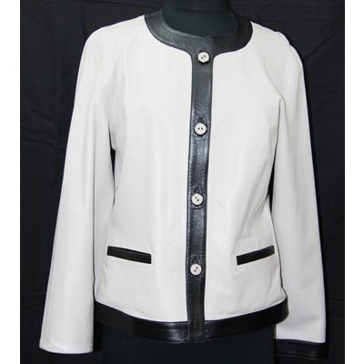 IVORY & BLACK LEATHER JACKET