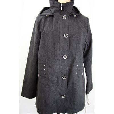 BLACK PRINT 3 / 4 RAINCOAT