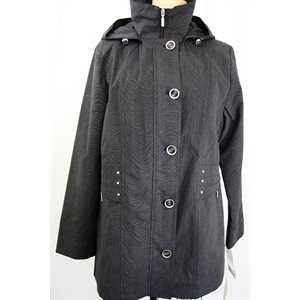 BLACK PRINT 3 / 4 RAINCOAT