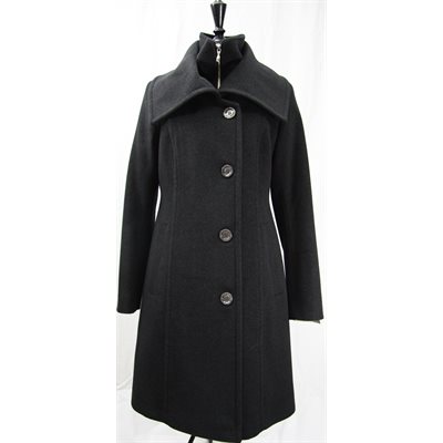 ANGORA & WOOL CHARCOAL COAT