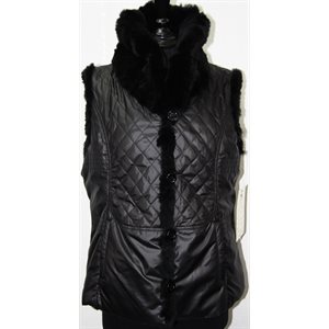 BLACK REX RABBIT VEST