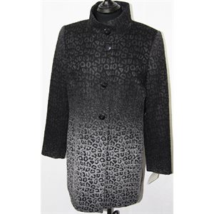 BLACK ANIMAL PRINT WOOL & POLYESTER