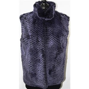 PURPLE REX RABBIT CARVED VEST