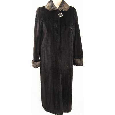 SHEARED BLACK FEMALE MINK & SWAKARA COAT