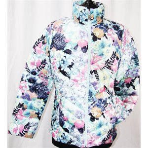 LIGHT DOWN COAT WITH FLOWER PRINT