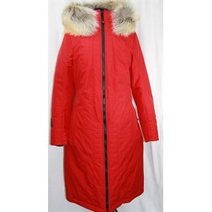 FOX TRIM RED POLYESTER COAT