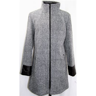 MANTEAU DE LAINE TWEED GRIS