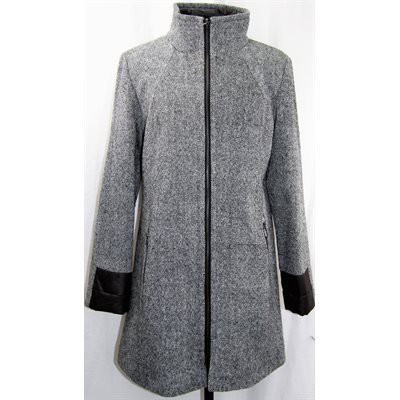 MANTEAU DE LAINE TWEED GRIS