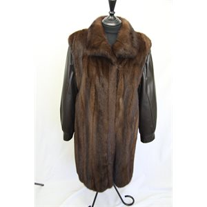 LEATHER AND MAHOGANY MINK COAT