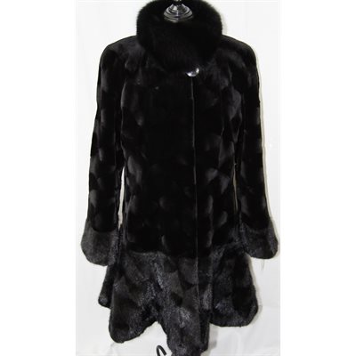 RANCH MINK OVALS COAT WITH FOX