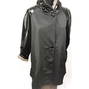 BLACK PLASTIC SLEEVES & BLACK POLYESTER RAINCOAT