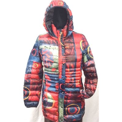 MANTEAU POLYESTER ROUGE MULTI-COLORE