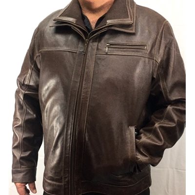 MEN'S BROWN LEATHER JACKET