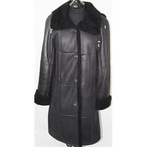 BLACK REVERSIBLE SHEARLING WITH HOOD