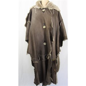 SHEARLING BROWN CAPE