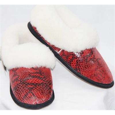 RED PYTHON PRINT SLIPPERS