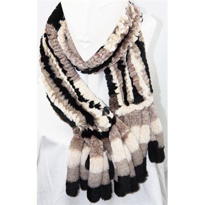 REX RABBIT & MINK KNITTED SCARF