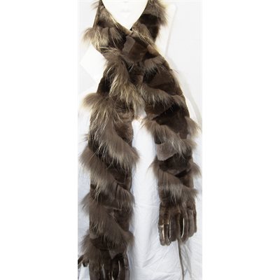 SHEARED NATURAL BEAVER & RACCOON SCARF