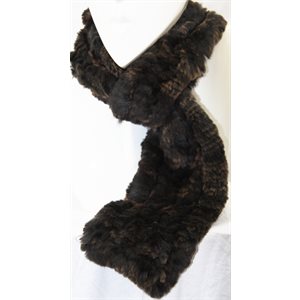 PULL THRU BROWN REX RABBIT SCARF