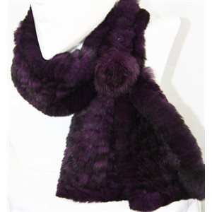 REX ROSETTE PULL THROUGH SCARF PURPLE & BLACK