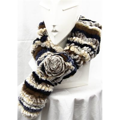 SUNDANCE KNITTED REX RABBIT SCARF