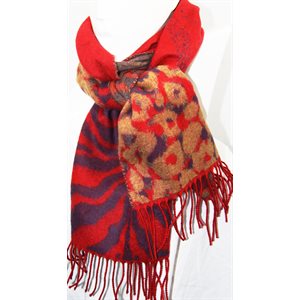 RED ACRYLIC SCARF