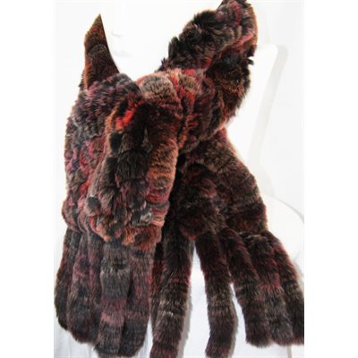 MULTICOLOR RED KNITTED SCARF